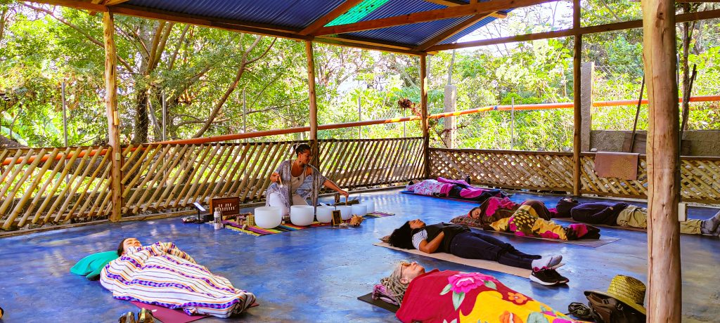 sound bath at Lake Atitlán eco retreat venue